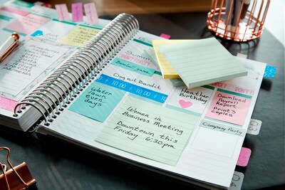 Post-it Notes, 3 x 5, Beachside Café Collection, 100 Sheets/Pad, 5 Pads/Pack (655-AST)