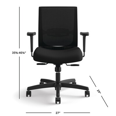 HON Convergence Fabric Task Chair, Adjustable Arms, Black (HONCMY1AACCF10N)