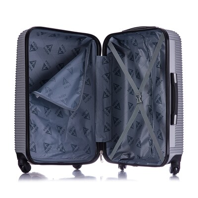 InUSA Royal 2-Piece Hardside Spinner Luggage Set, TSA Checkpoint Friendly, Silver (IUROY0SM-SIL)