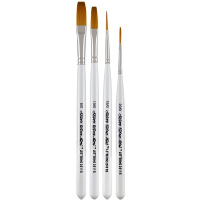 Silver Brush Ultra Mini Lettering, 4 /Pack (SLVUMS2450S)
