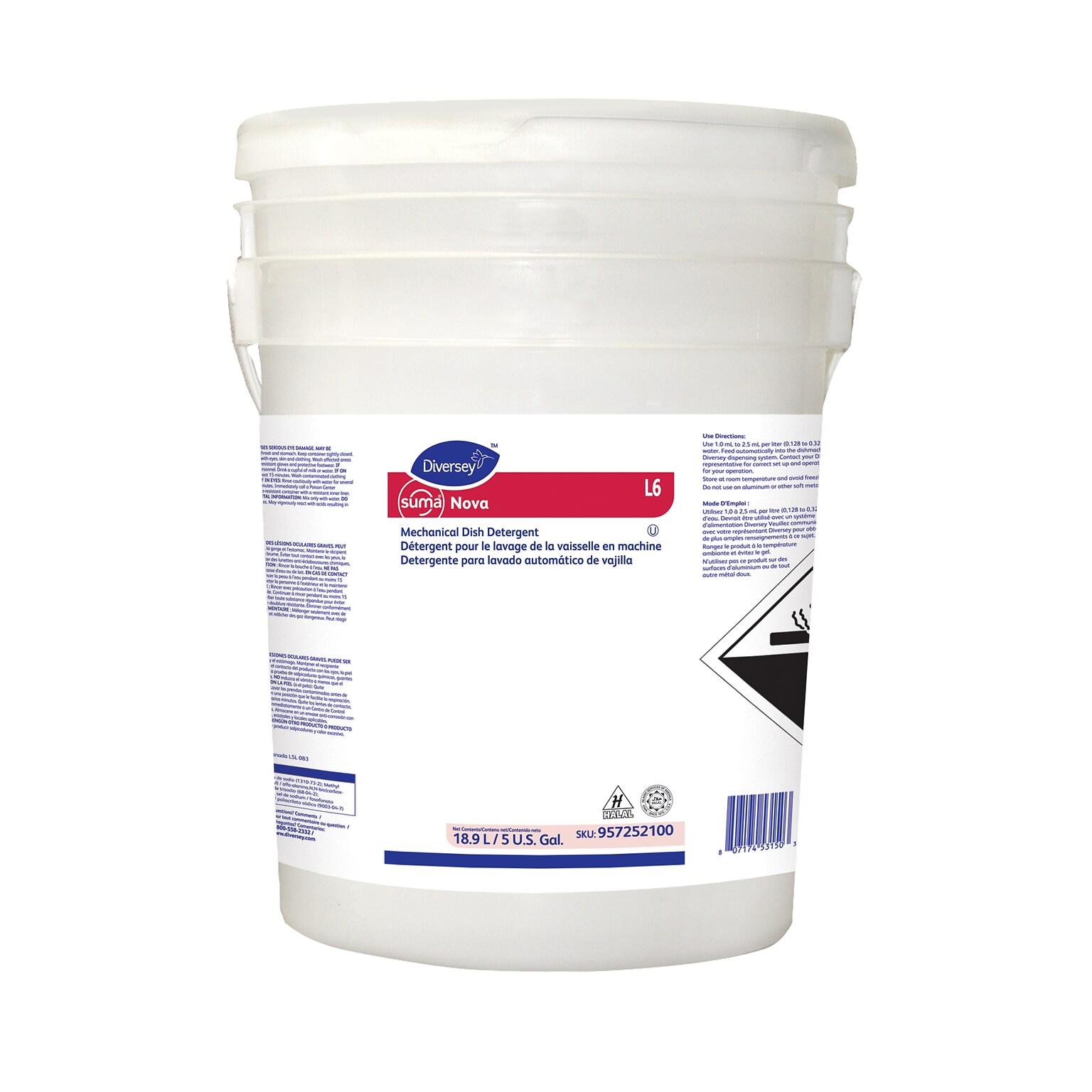 SUMA Nova L6 Dishwasher Detergent Liquid, Clean Scent, 640 oz., (957252100)