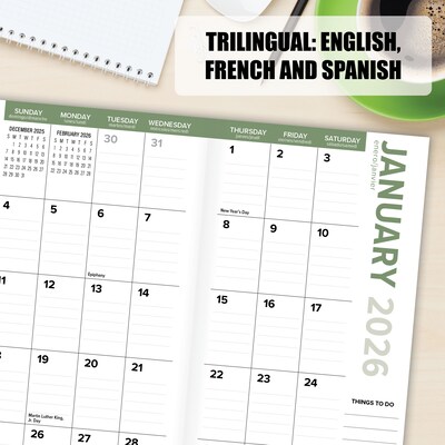 2025-2026 Willow Creek 3.5" x 6.5" Academic Year Weekly & Monthly Planner, Black (54789)