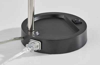 Simplee Adesso Slender LED Desk Lamp, 13.5H, Black & Brushed Steel (SL3973-01)