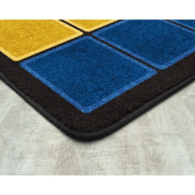 Joy Carpets Blocks Abound Nylon 78 x 109 Machine Tufted Rug, Earthtone (1709D-03)