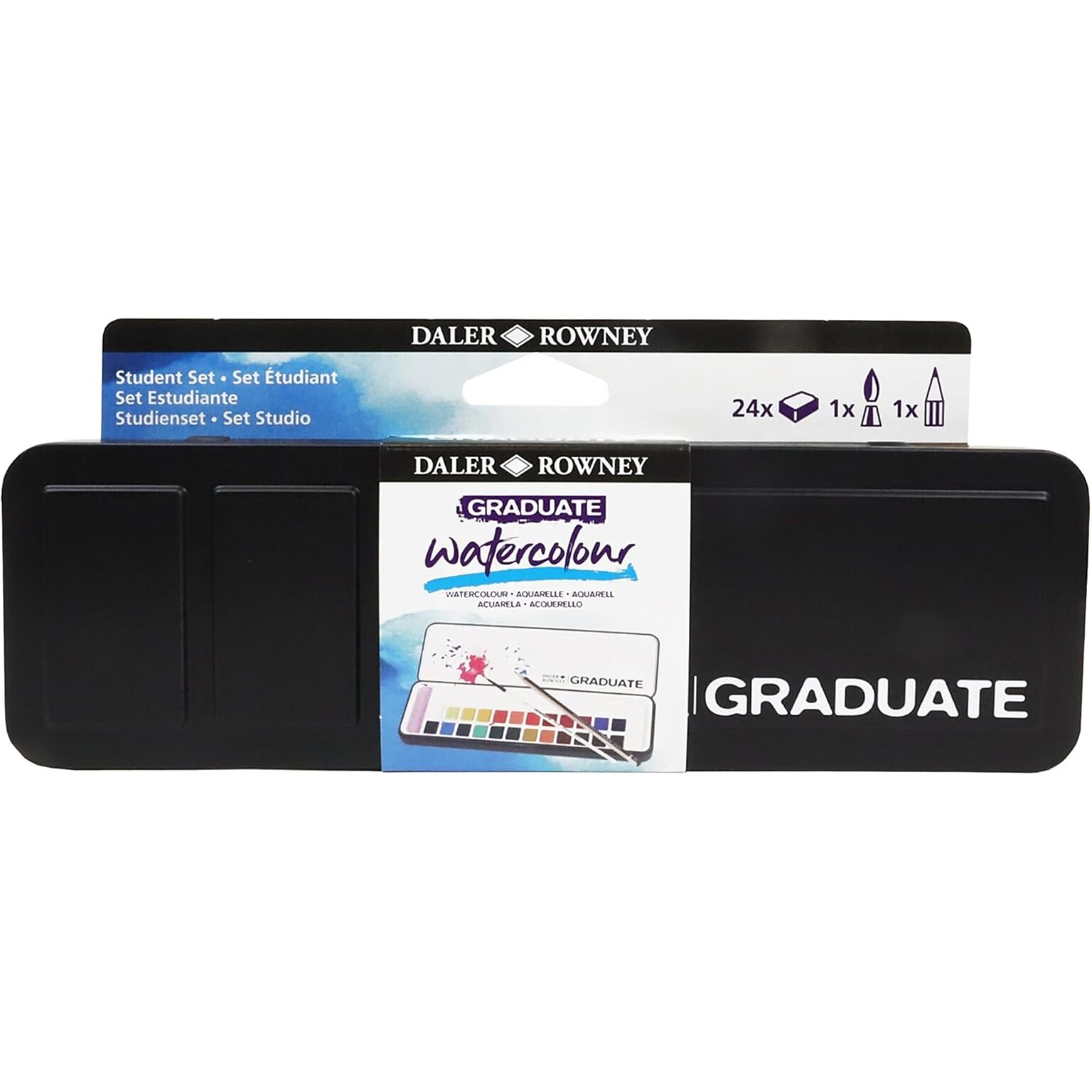 Daler-Rowney Graduate Graduate Watercolor Paint, Assorted Colors, 24/Set (DRWD135900024)