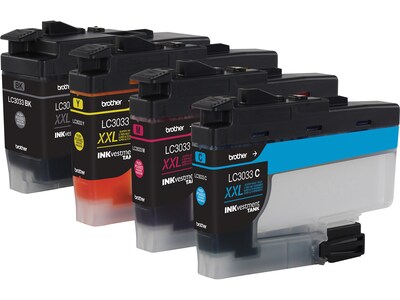 Brother LC30334PKS XXL Black/Cyan/Magenta/Yellow Super High Yield Ink Cartridges, 4/Pack
