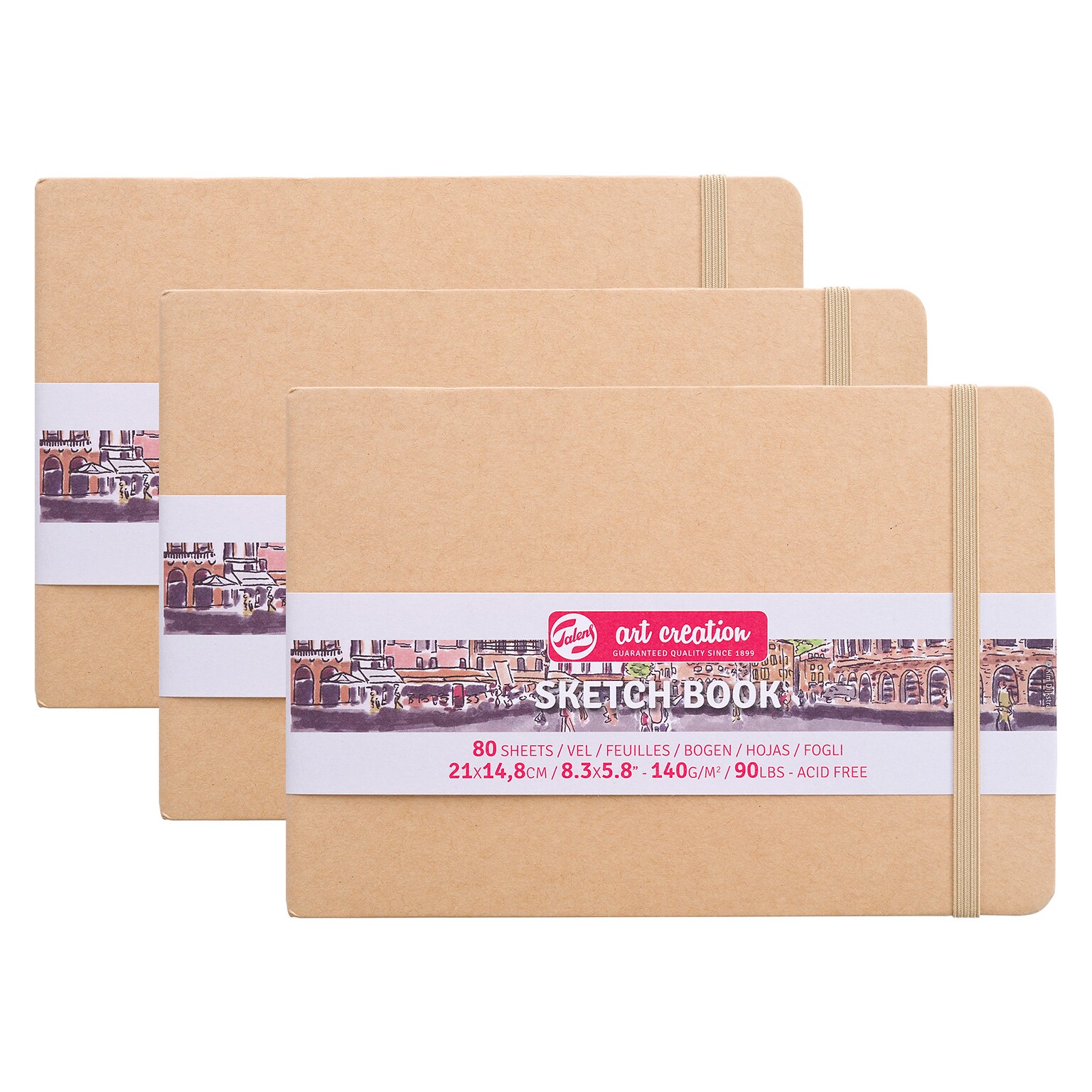Talens Art Creation 8.3 x 5.8 Sketch Book, 80 Sheets/Book, 3/Bundle (TLN9314435M-3)
