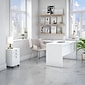 Bush Business Furniture Echo 60"W L Shaped Desk with Mobile File Cabinet, Pure White (ECH008PW)