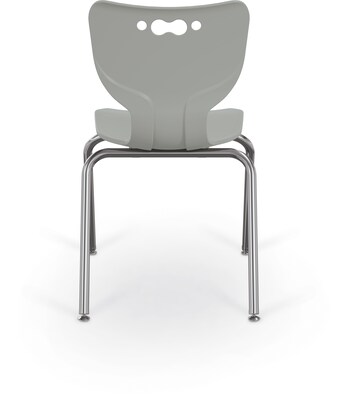 MooreCo 18" Hierarchy Student Chair with 4 Legs, Morning Fog/Chrome Base (703673562874)