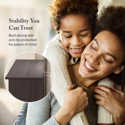 Bush Furniture Cabot 66" 5-Shelf Bookcase with Adjustable Shelves, Heather Gray (WC31766)