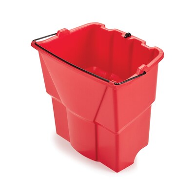 Rubbermaid Executive Series WaveBrake Plastic Dirty Water Bucket, 4.5-Gallon, Red (2064907)
