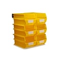 Triton Products 14-3/4 L x 8-1/4 W x 7 H LocBin Wall Storage Bin, Yellow, 6/CT (3-240YWS)