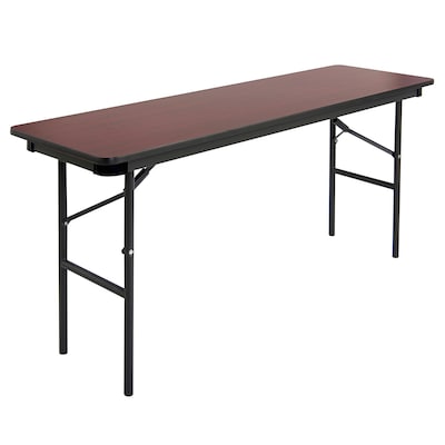 ICEBERG OfficeWorks 18" x 60" Laminate Folding Table, Mahogany (55274)