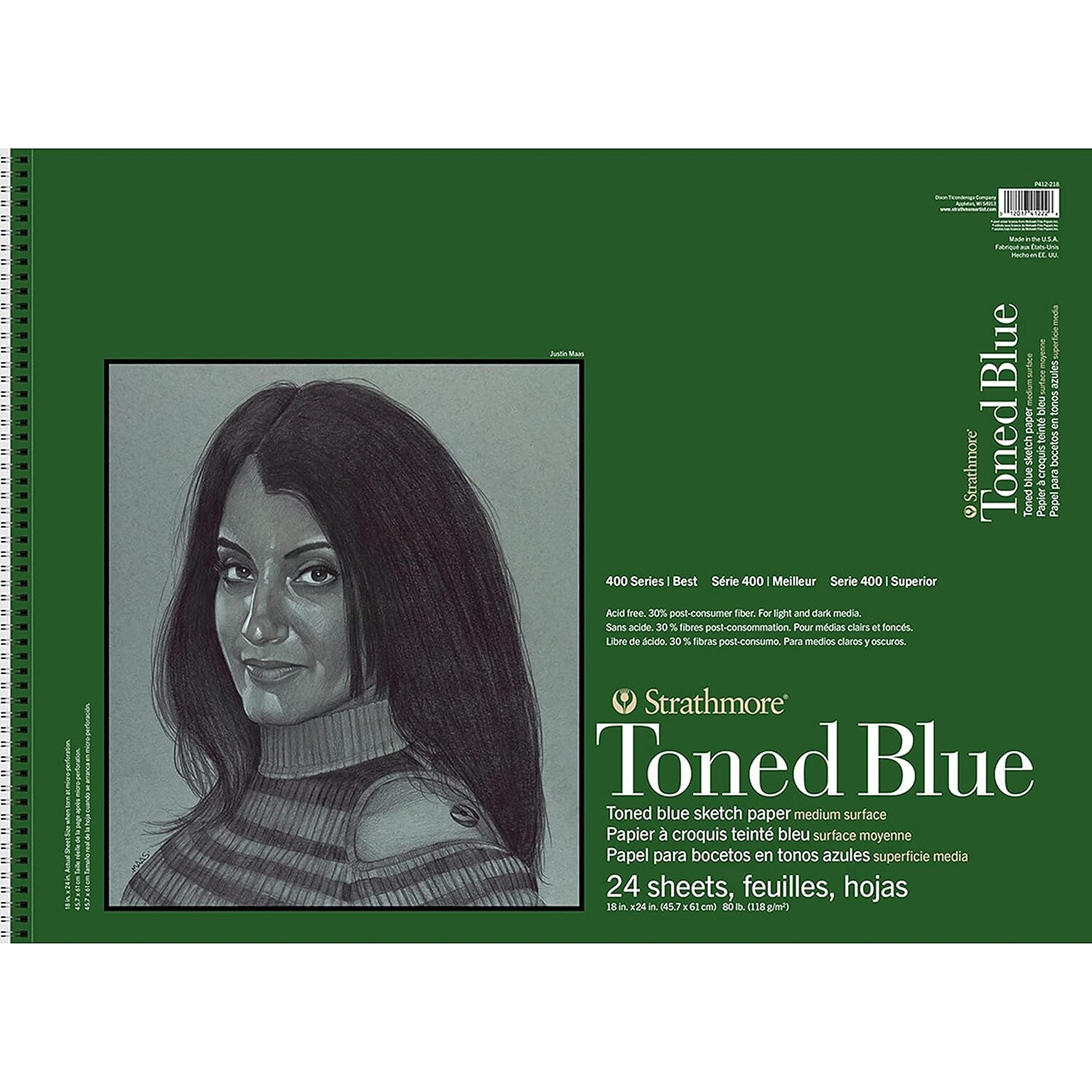Strathmore 400 Series 18 x 24 Wire Bound Sketch Pad, 24 Sheets/Pad (STTP4122186)