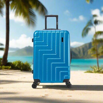 DUKAP Zahav 24.78" Hardside Suitcase, 4-Wheeled Spinner, TSA Checkpoint Friendly, Teal (DKZAH00M-TEA)
