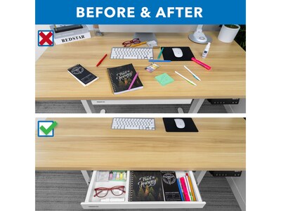 Mount-It! 2"H x 21"W Under-Desk Drawer, White (MI-7294WHT)