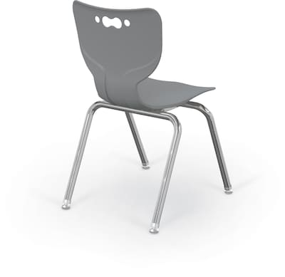 MooreCo 18 Hierarchy Student Chair with 4 Legs, Grey/Chrome Base (703673611138)
