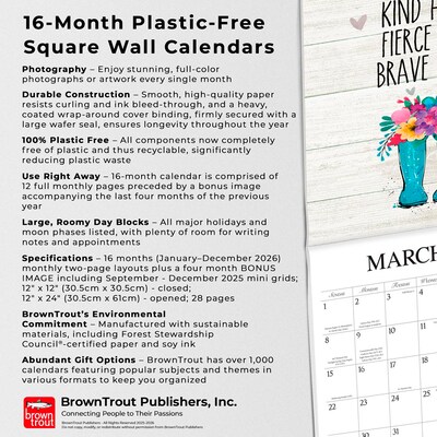 2026 BrownTrout Love the Journey 12" x 12" Monthly Wall Calendar (9781773728735)