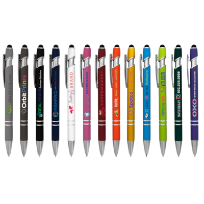 Custom Alexandria Stylus Satin Soft Touch Click Metal Pen
