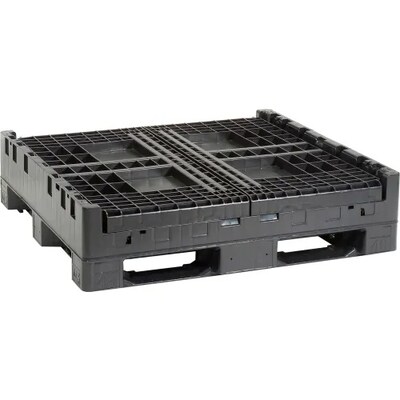 Global Industrial Folding Bulk Shipping Container, 48L x 45W x 34H, 2000 Lb. Capacity, Black (442211A)