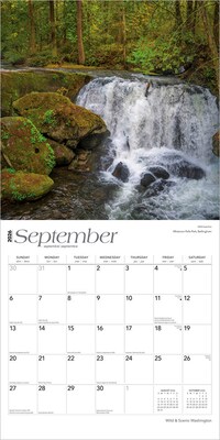 2026 BrownTrout Washington Wild & Scenic 12" x 12" Monthly Wall Calendar (9798330706181)