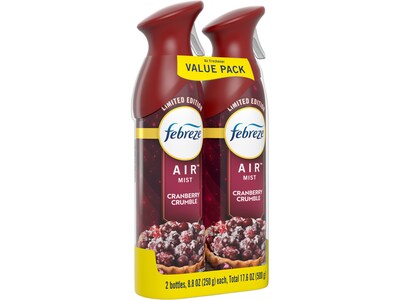 Febreze AIR Aerosol Air Freshener, Cranberry Crumble Scent, 8.8 Fl. Oz., 2/Pack (03207)