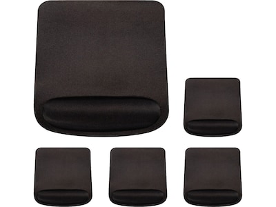 OTM Essentials Foam Mouse Pad with Wrist Rest, Black, 5/Pack (FOB-A3CAA-5PK)