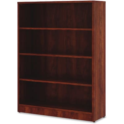 Lorell Essentials 48 4-Shelf Bookcase with Adjustable-Shelves, Cherry Laminate (LLR99785)