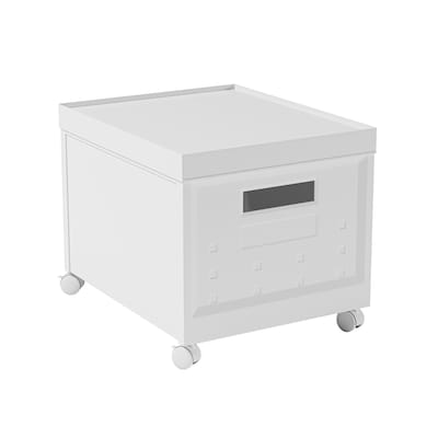 Techni Mobili Storage Container with Lid, Plastic, White, 2/Pack (RTA-SBXF205)