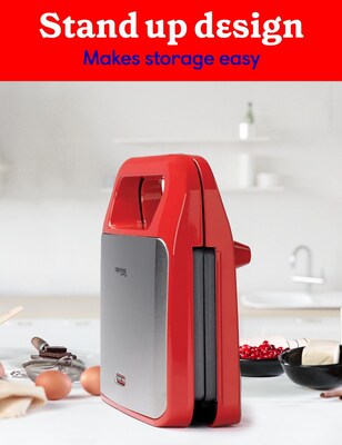Betty Crocker 3-in-1 Sandwich, Panini Grill and Waffle Maker Plus, Red (BC-4965R)