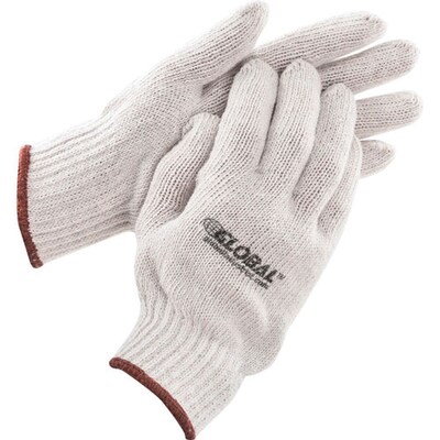 Global Industrial String Knit Gloves, Mens, 12 Pairs (708354L)