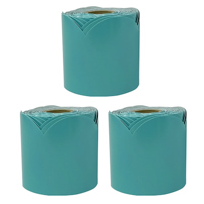 Carson Dellosa Education We Belong Rolled Scalloped Bulletin Board Borders, 2.25 x 65, Teal, 3/Bundle (CD-108509-3)