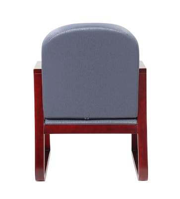 Boss B9570 Series Mahogany Frame Guest Armchair; Grey