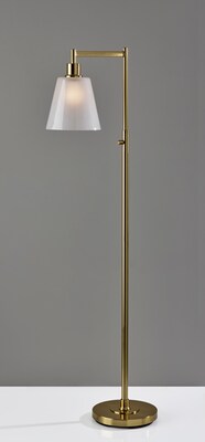 Adesso Gio 56"H Antique Brass Floor Lamp with White Glossed Glass Shade (3305-21)