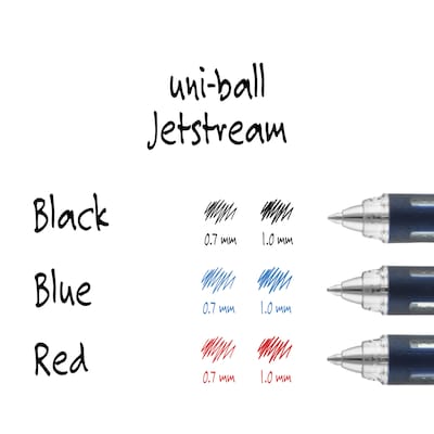 uni Jetstream Ballpoint Pens, Medium Point, 1.0mm, Black Ink, Dozen (33921)