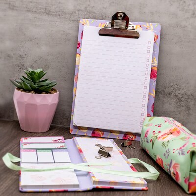 Pukka Pads Blossom Hardboard Clipboard with Pad, Legal Size, Pack 4 (PUK8672BLO)