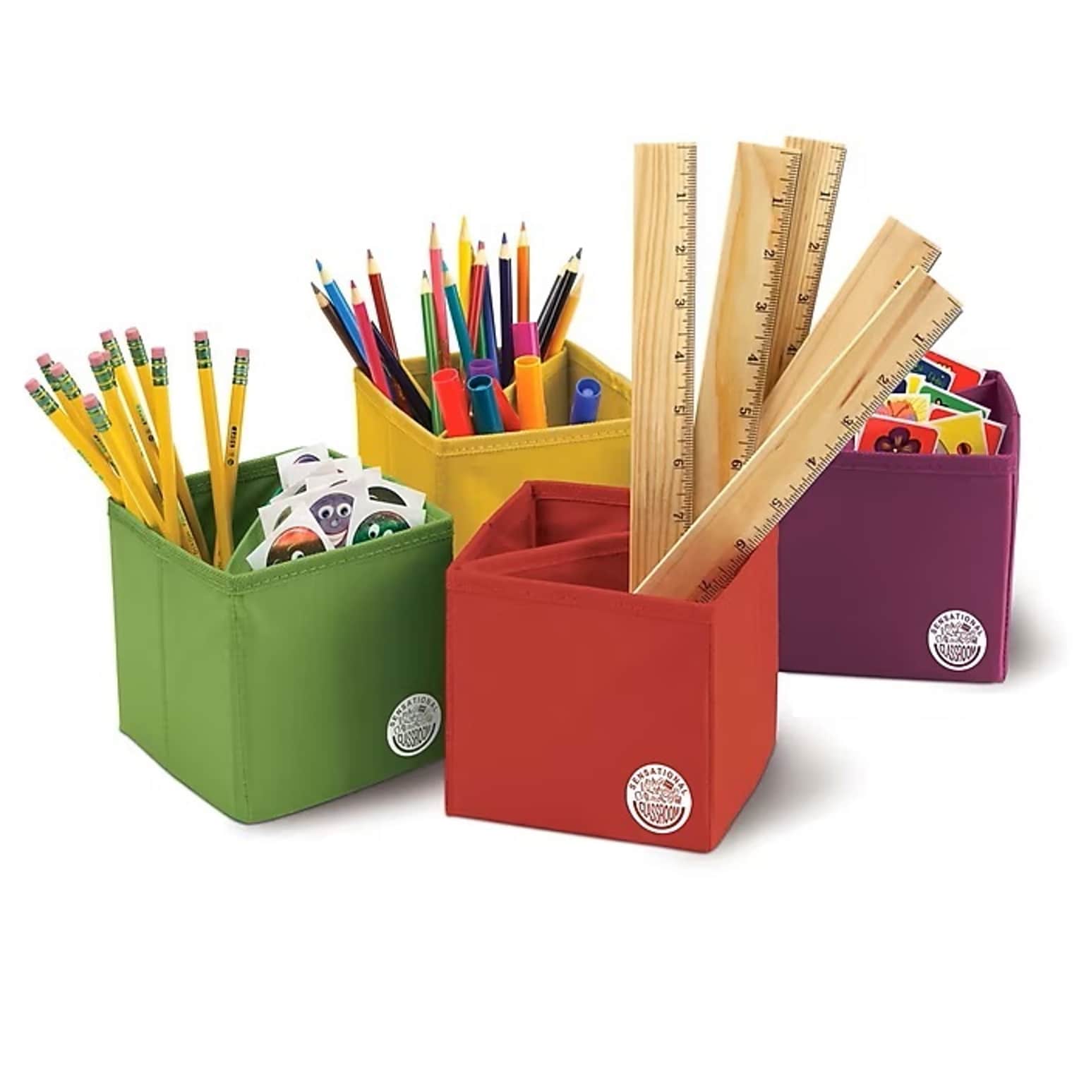 Primary Concepts Sensational Classroom Polyester Accessory Holders, Assorted Colors, 4/Pack, 2 Packs/Bundle (ELP626690-2)