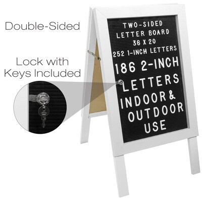 Excello Global Products Sidewalk A-Frame 20" x 27" Poster Holder, White/Black (EGP-HD-0084-WHT)