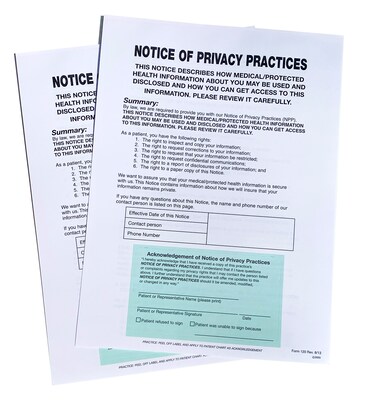 Cosco Notice of Privacy Practices with Label, English, 8-Part, 250 Forms/Pack (074045)