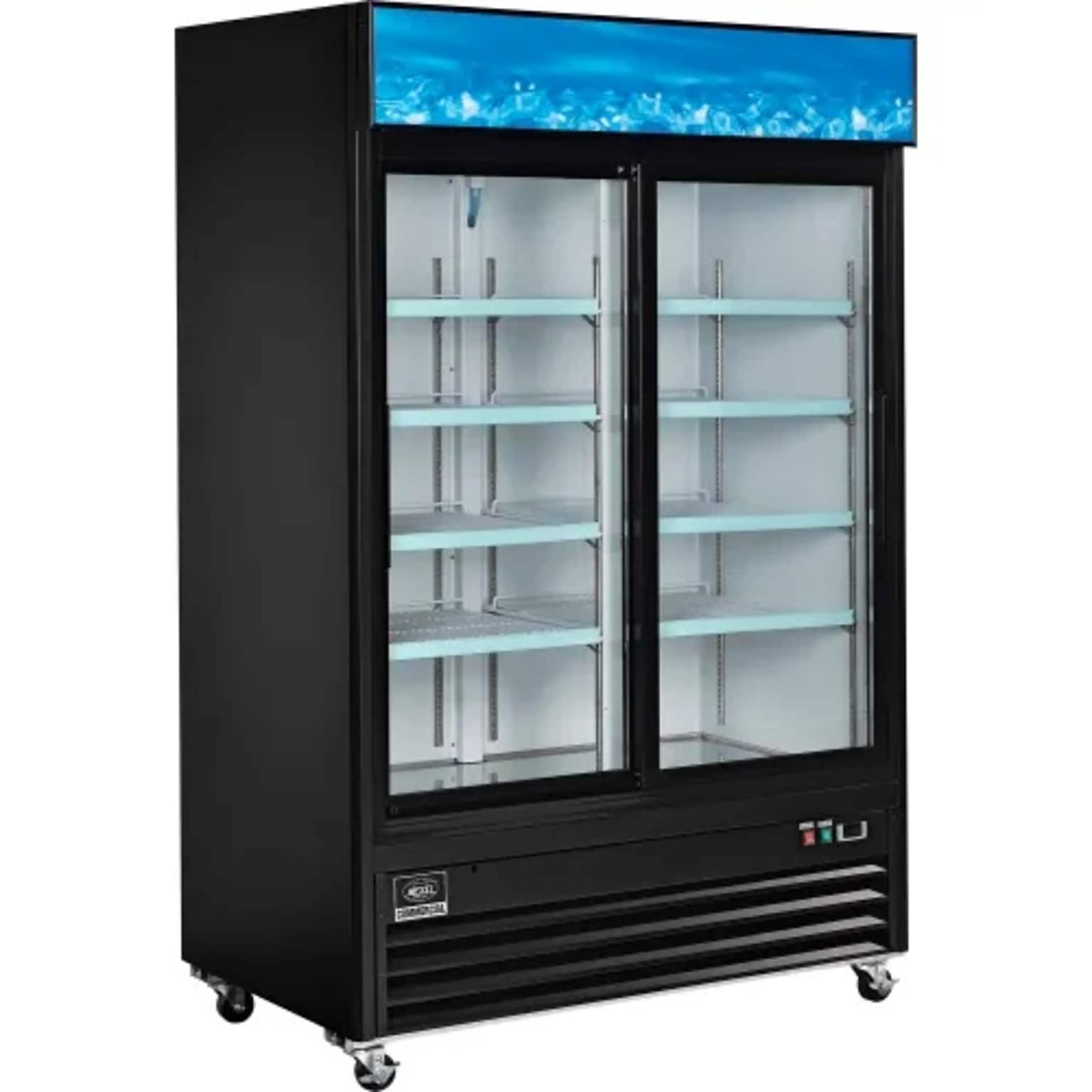 Global Industrial Nexel Merchandiser Refrigerator, 2 Glass Doors, 45 Cu. Ft. (243006)