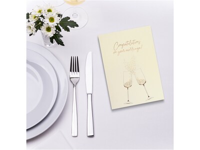 Better Office Wedding Card with Envelope, 7" x 5", Ivory/Gold (64635-1PK)