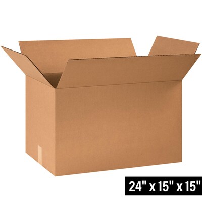 24" x 15" x 15" Shipping Boxes, 32 ECT, 20/Bundle (241515)