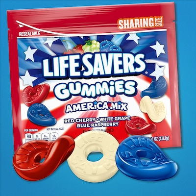 LifeSavers America Mix Gummy Candy Sharing Size Bag, Assorted Flavors, 14.5 oz. (MMM28031)