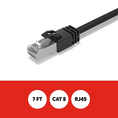 Staples TECH 7 ft. Cat-8 Ethernet Cable, Male to Male, Black (ST62463)