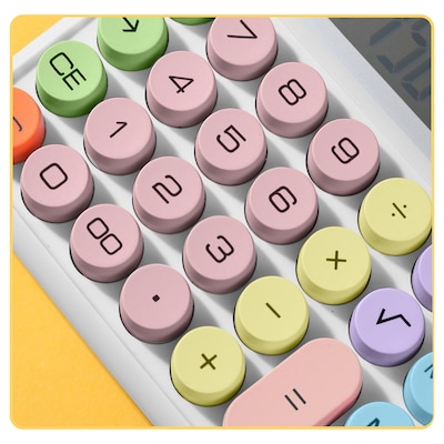 SaharaCase 12-Digit Battery/Solar Powered Desktop Calculator, Cream (KB53)