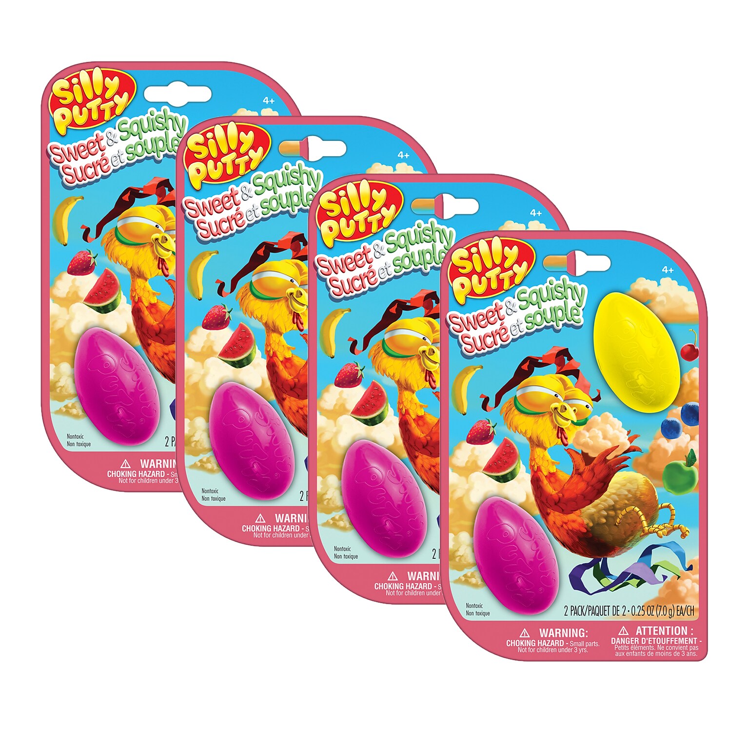 Crayola Silly Putty Sweet & Squishy Eggs, Assorted Colors, 2/Pack, 4 Packs/Bundle (BIN080993-4)
