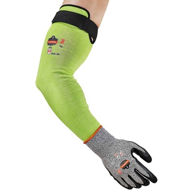 Ergodyne ProFlex 7941-PR Cut-Resistant Arm Sleeve, ANSI A4, Lime, 22 in, 1 Pair (17945)