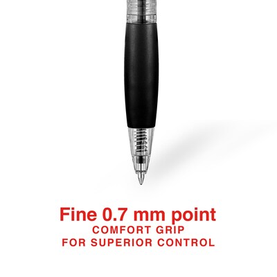 Staples® Retractable Ballpoint Pens, Fine Point, 0.7mm, Black Ink, Dozen (50786-CC)