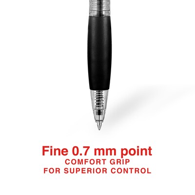 Staples® Retractable Ballpoint Pens, Fine Point, 0.7mm, Black Ink, Dozen (50786)