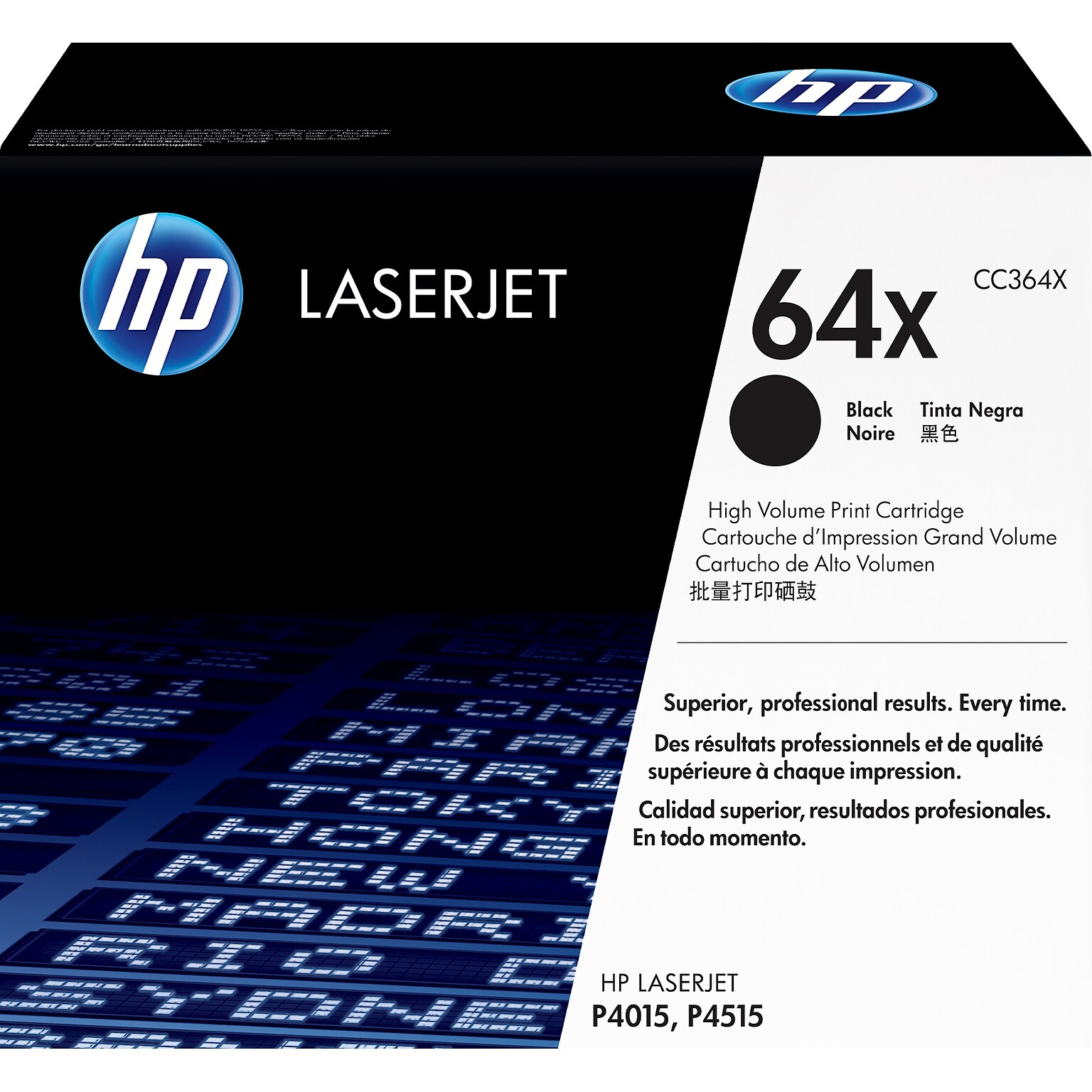 HP 64X High Yield Black Toner Cartridge, Prints Up to 24,000 Pages (CC364X)